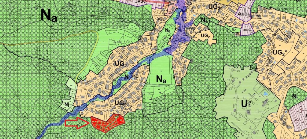 Plan de situation du terrain à urbaniser de la Pauze à Royat