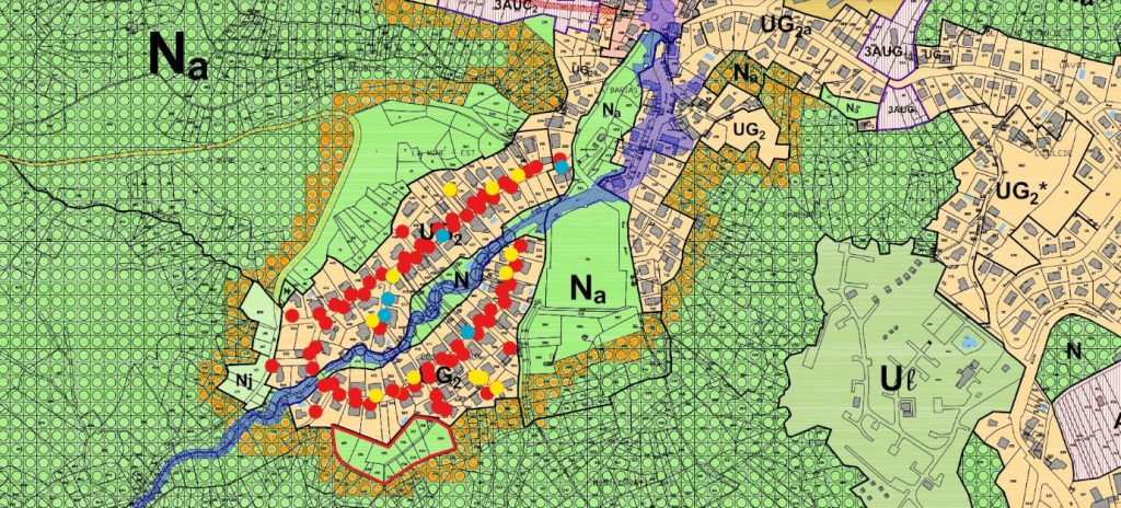 Plan des zones de bois classés autour de la Pauze à Royat